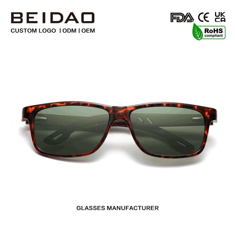 For Unisex Walnut TR90 Frame Polarized Solbriller Driving