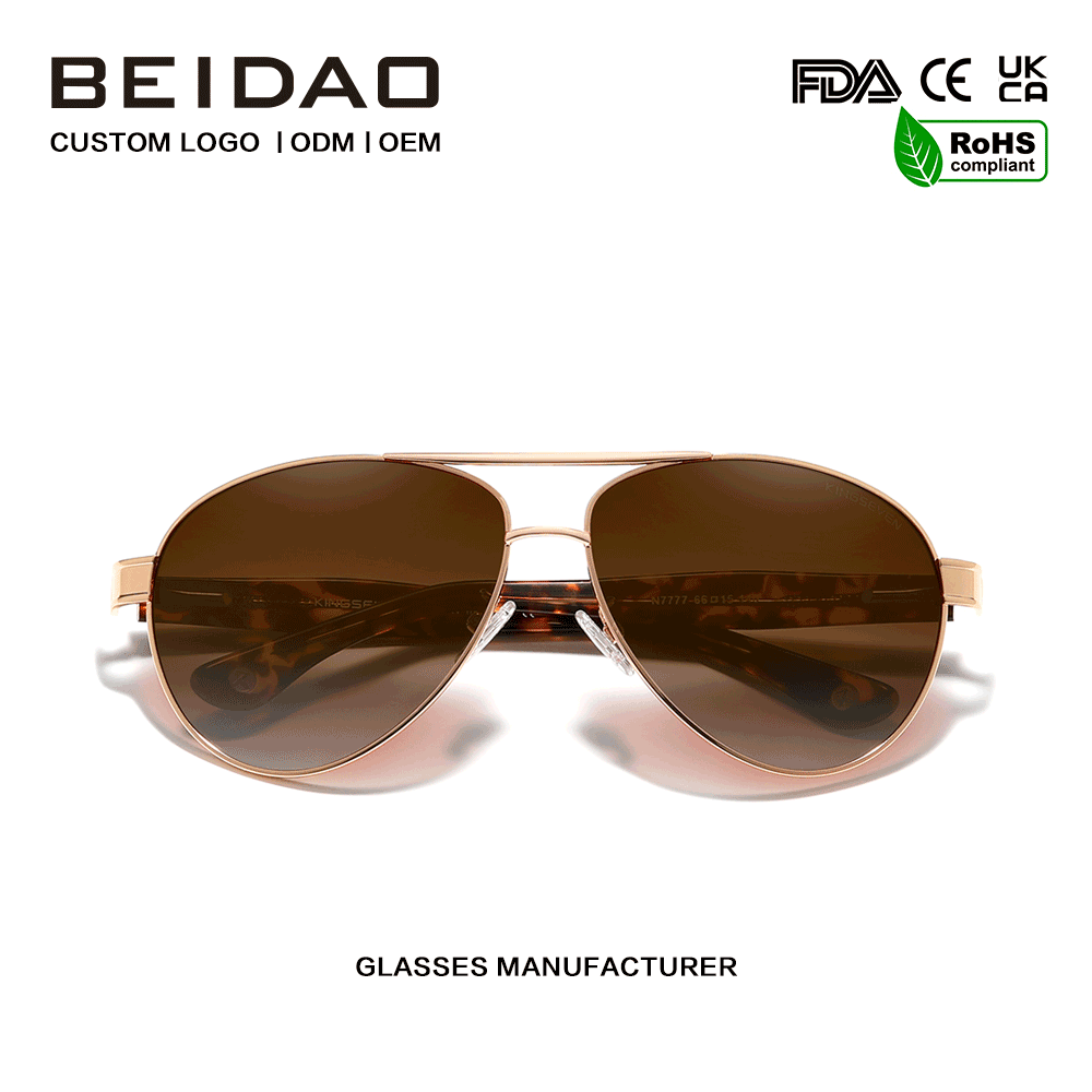 Polarisert UV400 beskyttelses wire-Core Temples Pilot solbriller