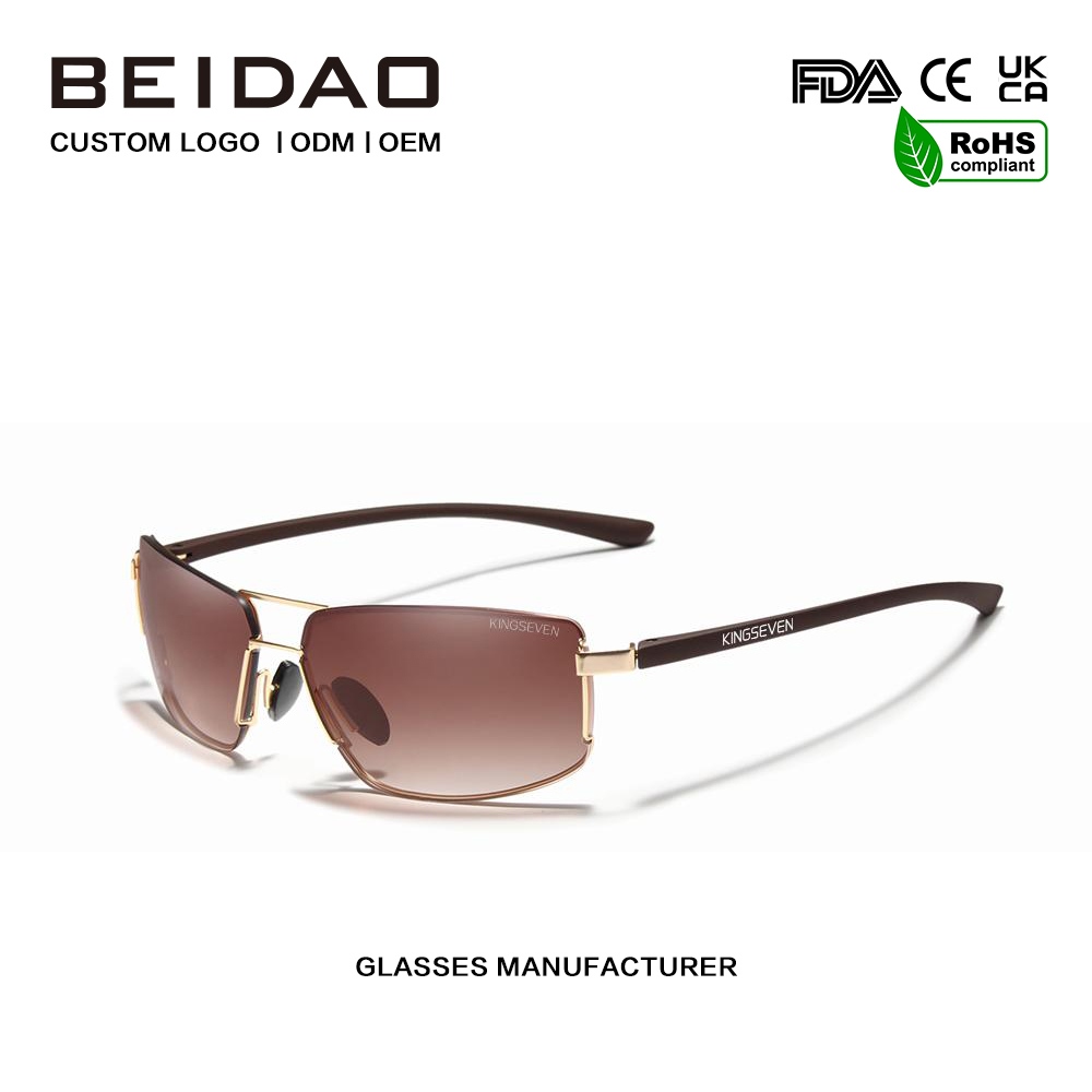 Unisex vintage firkantede aluminium polariserte solbriller