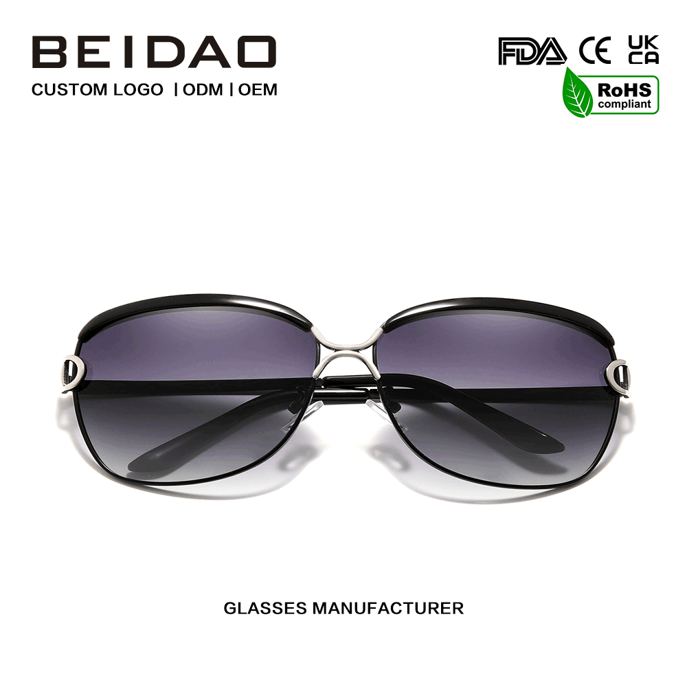 Overdimensjonerte luksussolbriller med polarisert kvadratisk gradient for kvinner